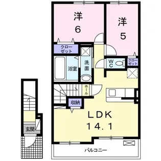 アムール G【2階】の間取り