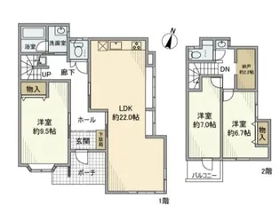 Villa双珠【1階】の間取り