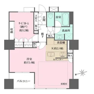 ザ・パークハウス上野浅草通り【8階】の間取り