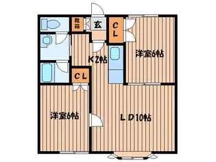 坪川コ-ポレ-ション【2階】の間取り