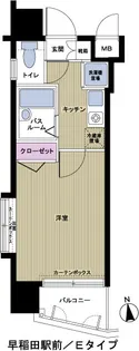 フェニックス早稲田駅前【9階】の間取り