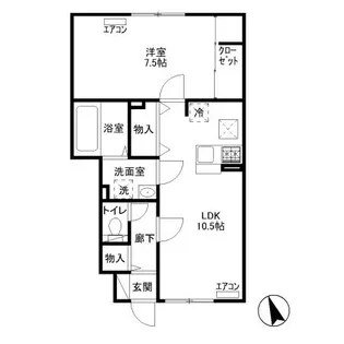 マロン・ヴローニュ【1階】の間取り