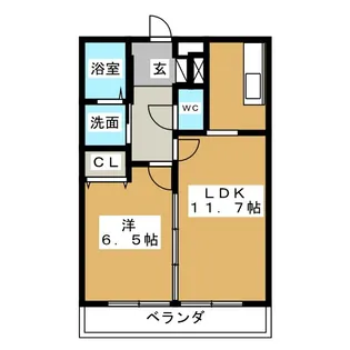スカイヒルズ柳島【2階】の間取り