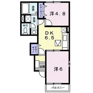 ヴィラ ルミエ-ルA【1階】の間取り