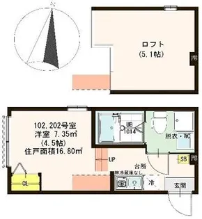 ハーモニーテラス梅島VI【1階】の間取り