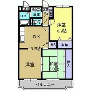 駒西ハイツII【1階】の間取り