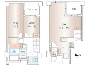 オープンレジデンス高輪台【1階】の間取り
