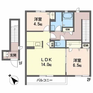 シャーメゾン・トパーズ N【2階】の間取り