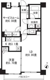 レジディア三軒茶屋II【2階】の間取り