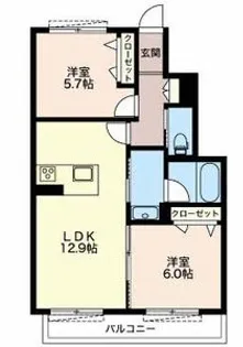 フェリスハーツ【1階】の間取り