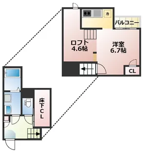 ADC新外クルーク【1階】の間取り