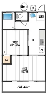 ホワイトパレス【1階】の間取り