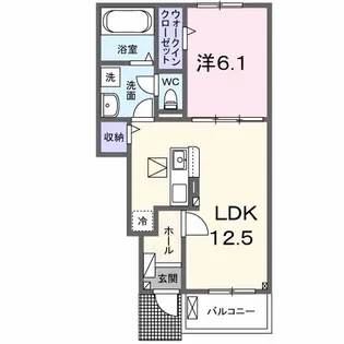 マーブルパティオ【1階】の間取り