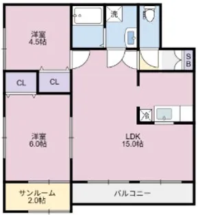 ガーデンヒルズ城南V【5階】の間取り