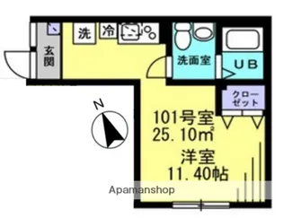 alcasa東大井【1階】の間取り