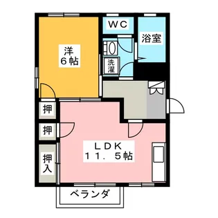 エトワール南生B棟【2階】の間取り