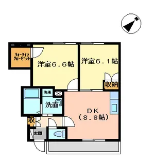 ロココレディーAino【1階】の間取り