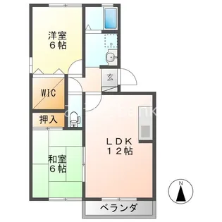 2LDKの間取り画像