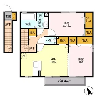 茨城県結城市川木谷1【アパート】の間取り