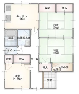 山口県山陽小野田市柿の木坂2【一戸建】の間取り