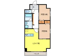レジデンス辰己3番館【3階】の間取り
