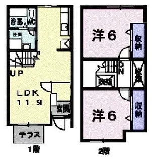 プリムヴェール【1階】の間取り