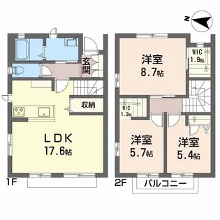 ヴィラ雅【1階】の間取り