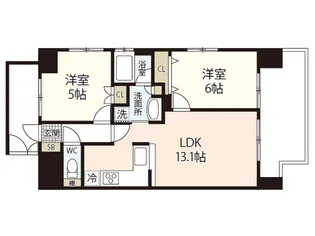 ジェイシティ八丁堀【9階】の間取り