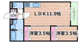 Villa 41 YAMATE SUITA【1階】の間取り