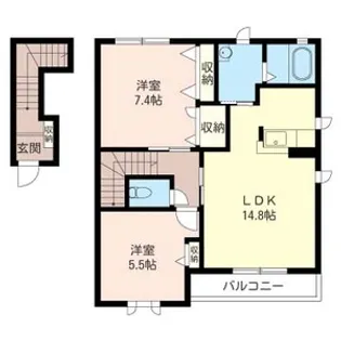 フォレスト冨士山B【2階】の間取り