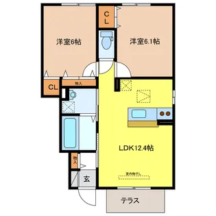 ラ メゾン デスポワ【1階】の間取り