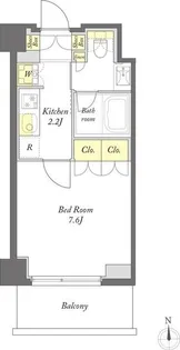 プライムメゾン西早稲田 手無 礼無 ネットフリー 常時ゴミ出可【2階】の間取り