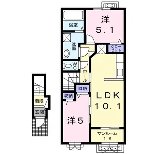 新潟県長岡市高見町【アパート】の間取り