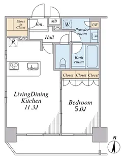 ガーラ・プレシャス渋谷六本木通り【14階】の間取り