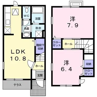 和歌山県和歌山市納定【アパート】の間取り