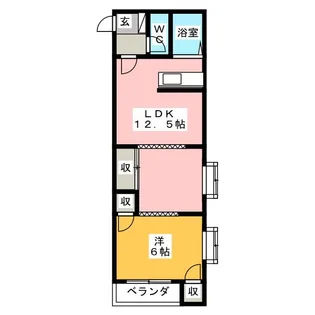 ハイツリッチ前橋B【2階】の間取り