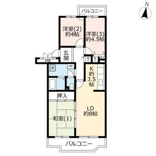 URラ・ヴェール茅ヶ崎鶴が台【5階】の間取り