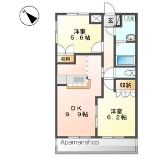 2DKの間取り画像