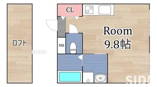 梅園町テラスハウス【3階】の間取り