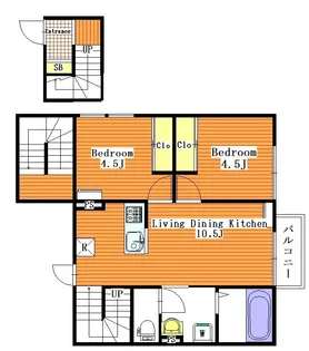 東京都台東区根岸5【アパート】の間取り