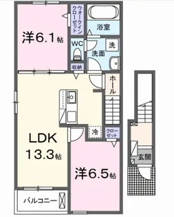 フルール レジデンス I【2階】の間取り