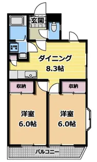 神奈川県相模原市中央区田名【マンション】の間取り