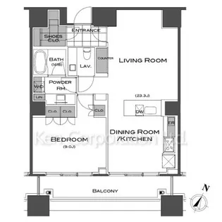 パークアクシス青山一丁目タワー【26階】の間取り