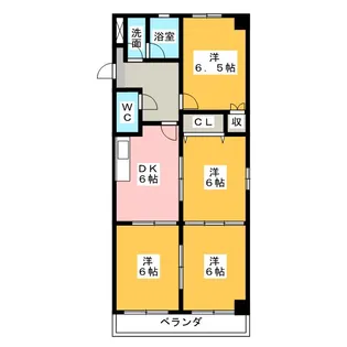 松ヶ枝ハイツ【3階】の間取り