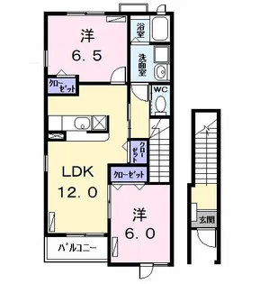 愛知県名古屋市中川区東かの里町【アパート】の間取り