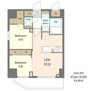 エスレジデンス浅草クラリティ【9階】の間取り