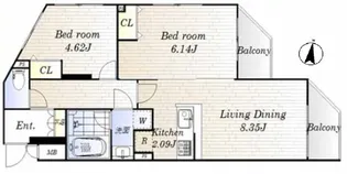 UPGレジデンス芦花公園【4階】の間取り