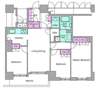 レジディアタワー目黒不動前【20階】の間取り