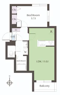 ミトラス荏原【2階】の間取り