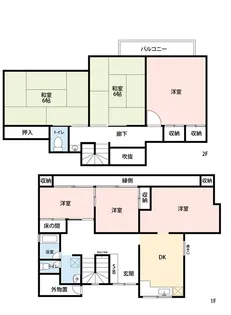 山梨県甲府市朝日3【一戸建】の間取り